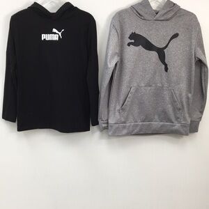 Puma Boys Logo hoodie and Logo Hooded Tee Bundle Size M EXCELLENT Condition